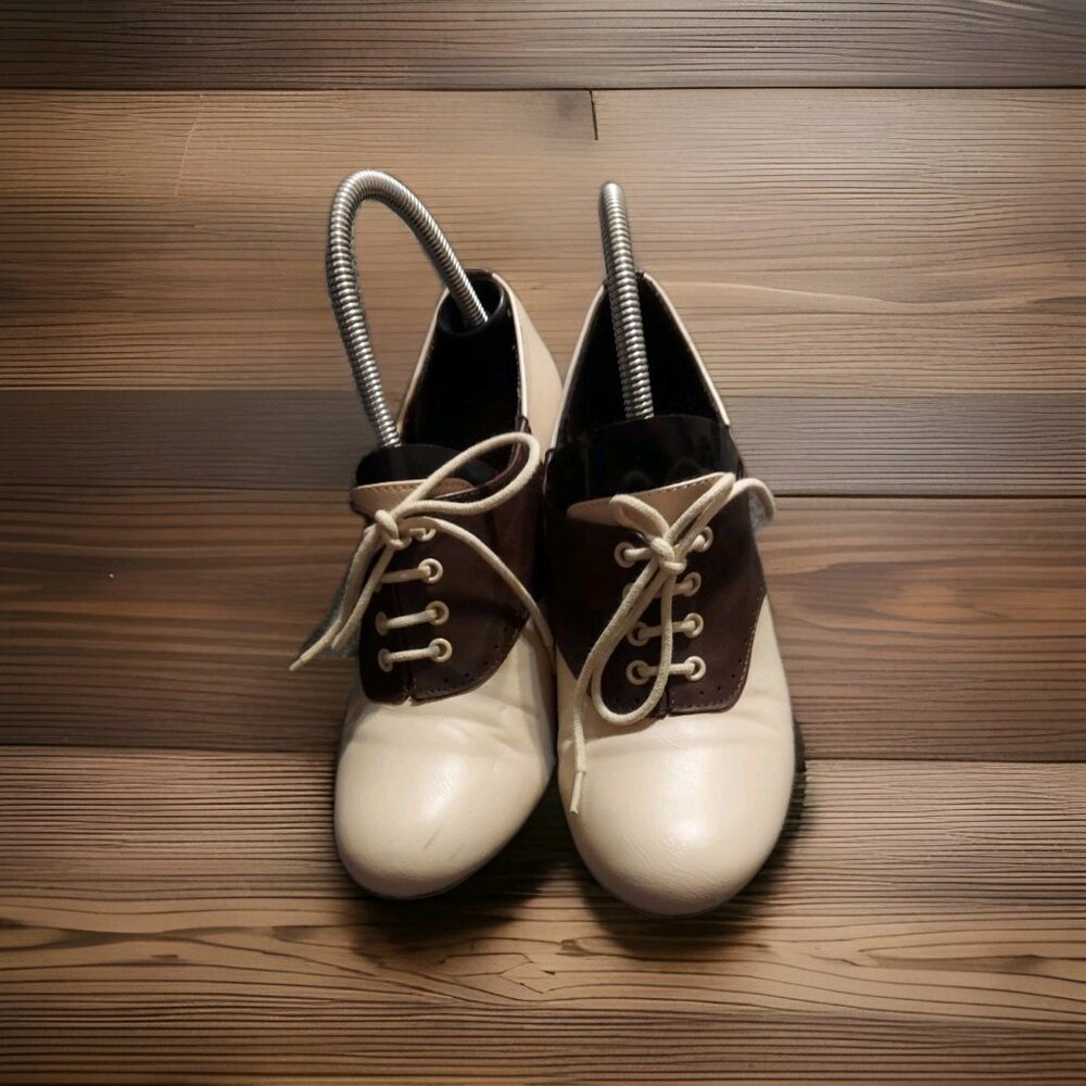 Ellie Shoes Womens 253-Peggy Oxford Retro Dress Shoes Size 10 Brown Tan‎ Winter